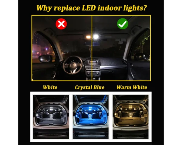 Kit Complet Ampoules LED E46 — 12 Pièces Intérieur / 4 Couleurs