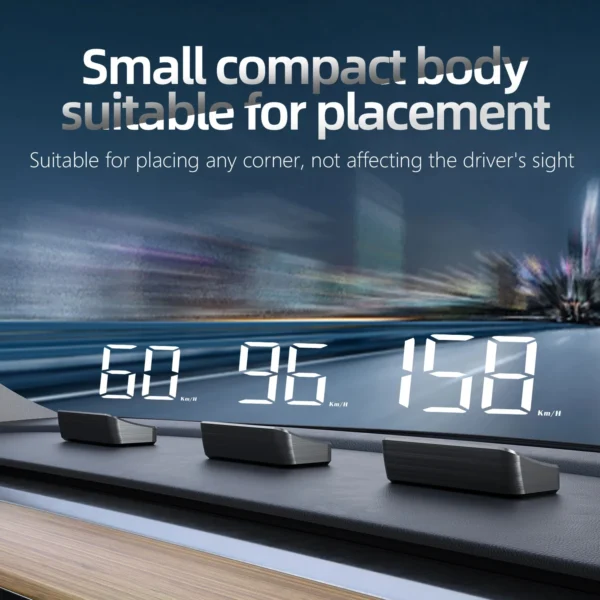 S277f3f0f05234a3f9c97fd415a4f28ffn.webp Affichage Tête Haute HUD GPS — Compteur Vitesse Pare-Brise