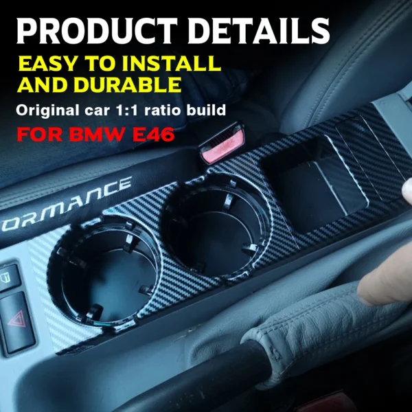 Console Rangement Central E46 — Porte-Gobelet & Vide-Poche