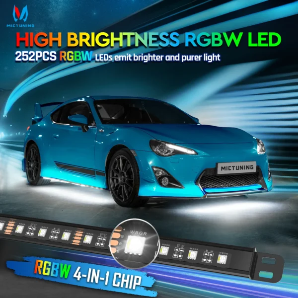 Kit Éclairage Sous Caisse E46 — Strips RGBW LED App & Télécommande