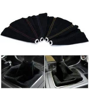 Soufflet de levier de vitesse suede noir avec couture contrastée pour BMW E46
